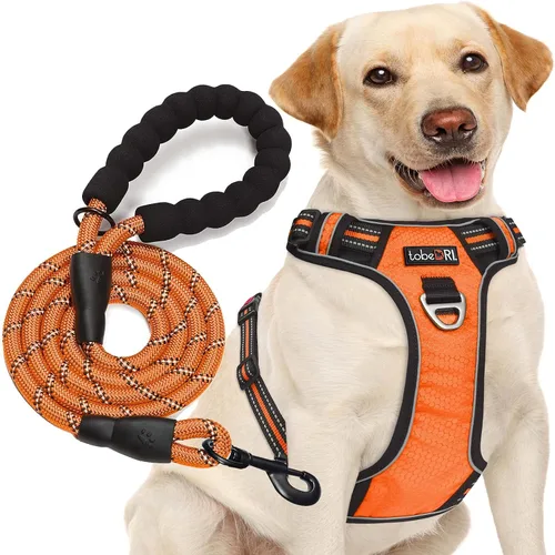 Miniatura 12 de TobeDRI - Arnés antitirones para perro, ajustable, reflectante, tela Oxford fácil de controlar, para perros medianos y grandes con una correa de 5