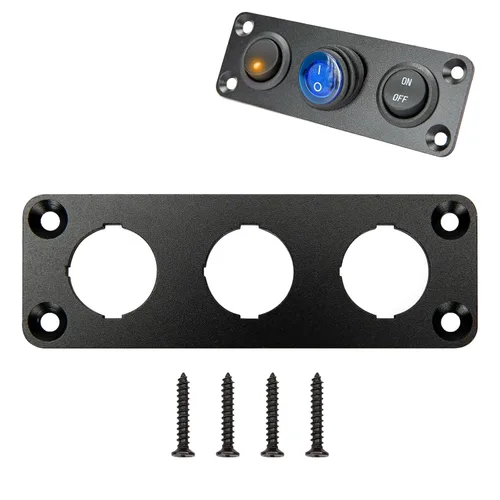 Miniatura 10 de Panel de interruptores, redondo de 12 voltios, panel de interruptores marinos de aluminio, impermeable, panel de interruptor basculante