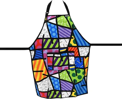 BRITTO Delantal de cocina - Exterior 100% poliéster, forro 100% algodón, paisaje colorido, Varios colores