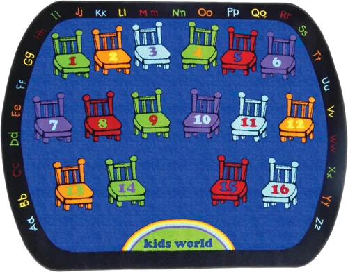 Miniatura 10 de SAFECASTLE Alfombra para niños de 5 pies 4 pulgadas x 7 pies 8 pulgadas, alfa con actitud, alfombra educativa de aprendizaje ABC para aulas, salas