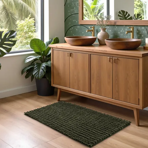 Miniatura 5 de DEXI - Alfombra de baño de 16 x 24 pulgadas, super suave y gruesa de felpilla absorbente, antideslizante, lavable a máquina, de microfibra esponjosa
