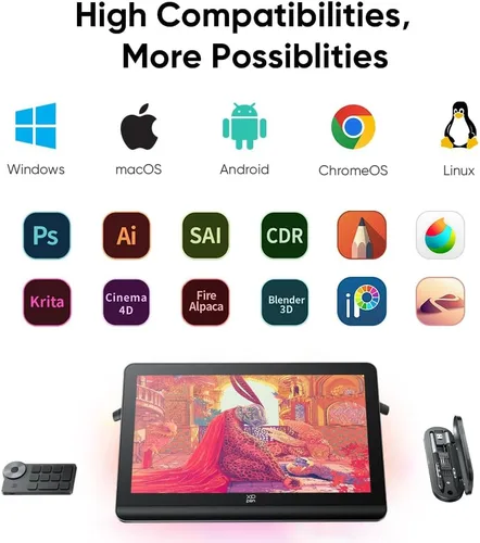 Miniatura 8 de XPPen Tableta de Dibujo 4K UHD Artist Pro 19 Gen2 con Pantalla, Tableta Gráfica 156% sRGB con Monitor de Dibujo Antirreflejo de 1.07 Mil Millones