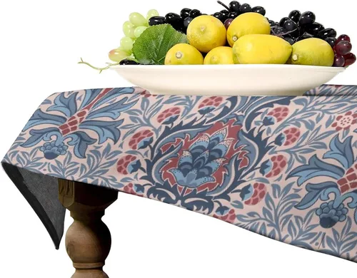 Miniatura 110 de Mantel Floral Retro de Pájaros, Diseño Original Bohemio William Morris Estampado Cubierta de Mesa para Hogar Picnic Fiesta Comedor Cocina William