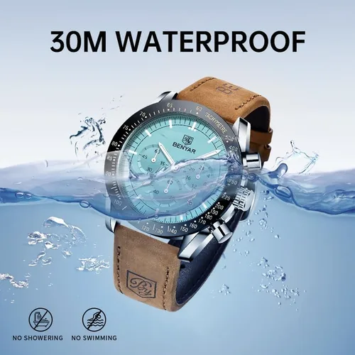 Miniatura 3 de BY BENYAR Reloj de pulsera para hombre Tienda analógico, relojes para hombre, negocios, trabajo, impermeable, cronógrafo, para hombre, moda