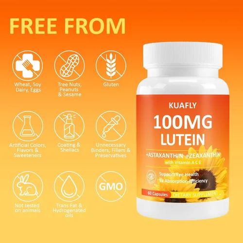 Miniatura 4 de Suplementos de luteína y zeaxantina con astaxantina 50 mg de vitaminas oculares - Luteína premium para apoyo de la visión ocular 180 cápsulas