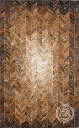 Sunshine Cowhides Alfombra de piel de vaca 100 % auténtica, diseño de cheurón tricolor, diseño de cheurón, moderno tapete para sala de estar,