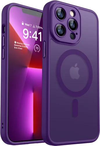 Miniatura 25 de CANSHN Funda magnética compatible con iPhone 17 Pro, mejorada [protección completa de la cámara] [compatible con Magsafe] [mate translúcido] funda