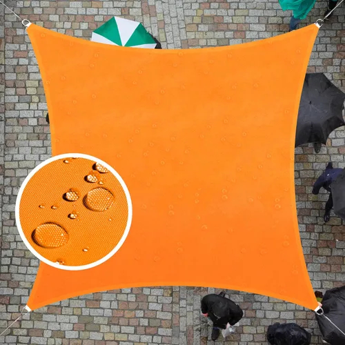 ColourTree 11' x 15' Tamaño Personalizado Naranja TADS9.5 Toldo Cuadrado Impermeable para Sombra UPF50 Toldo de Carpa, 95% de Bloqueo de UV y