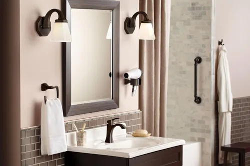 Miniatura 3 de Moen Voss Gancho Doble para Bata de Níquel Cepillado para Baño, Perchero de Metal Montado en Pared para Toallas o Batas, YB5103BN