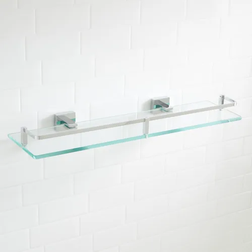 Miniatura 2 de Signature Hardware 295796 Albury Estante de baño de vidrio de 19-5/8