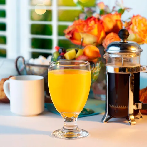 Miniatura 5 de Juego de 4 copas de vino tinto y blanco de 10 onzas, tallo corto, copas de banquete con tallo de cristal, taza de jugo de té helado para fiestas