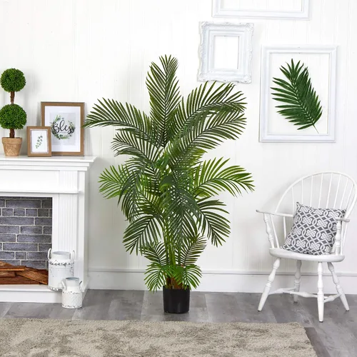 Miniatura 3 de Nearly Natural Árbol artificial de palmera areca de 5.5 pies