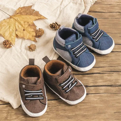 Miniatura 2 de Meckior Zapatos deportivos de tobillo para bebés y niñas pequeños, suela antideslizante suave, piel sintética, mocasines para bebés recién nacidos