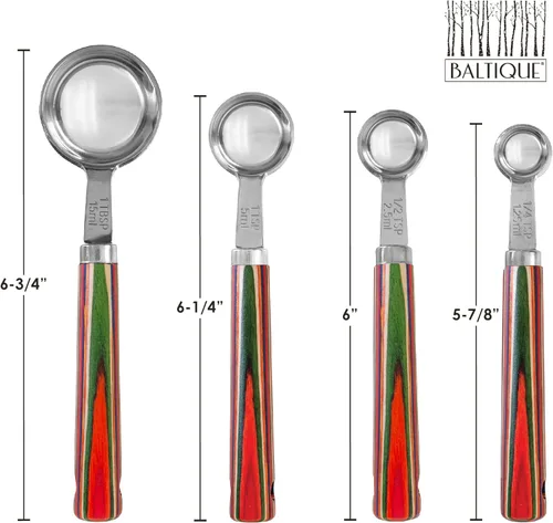 Miniatura 8 de Totally Bamboo Baltique Marrakesh Collection - Juego de cucharas medidoras de 4 piezas, incluye 1/4 cucharadita, 1/2 cucharadita, 1 cucharadita y 1
