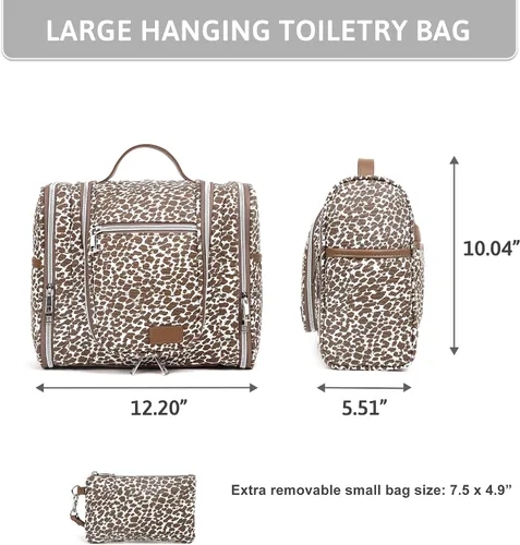 Miniatura 2 de Pearl Angeli Neceser colgante para mujeres y hombres, bolsa grande para cosméticos de maquillaje, organizador de artículos de tocador resistentes al