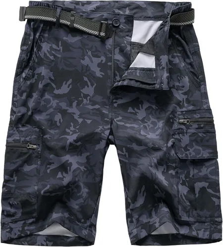 Miniatura 21 de Jessie Kidden - Pantalones cortos para hombre, estilo informal, para exteriores, con cintura expansible, ligeros, impermeables, de secado rápido
