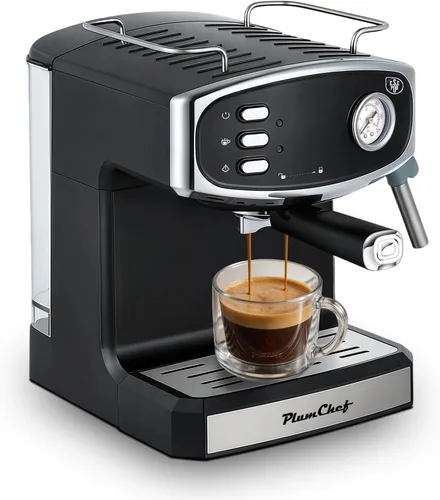 Miniatura 10 de PlumChef 20BAR - Máquina de café espresso vertical delgada con espumador de leche, calentador de tazas integrado, tanque desmontable de 43 onzas