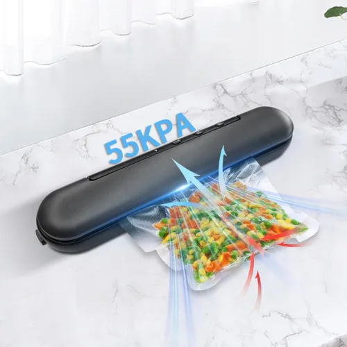 Miniatura 3 de Sellador al vacío portátil inalámbrico para alimentos, incluye 20 bolsas y cortador integrado, mantiene los alimentos frescos para cocina