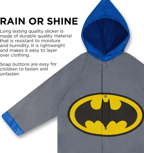 Miniatura 5 de DC Comics Conjunto de paraguas y Slicker, Batman o Superman para niños pequeños, para edades de 2 a 7 años