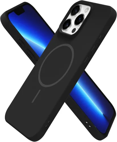 Miniatura 167 de oakxco Funda de silicona Mag Safe para iPhone 17 Pro Max, funda magnética delgada y fina compatible con carga inalámbrica MagSafe, bonita funda Negro