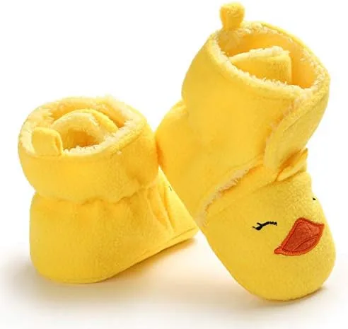 Miniatura 4 de iDzn Botines de forro polar para bebés y niñas, diseño de elefente, zorro, pato, panda, oveja, zapatos para recién nacidos, calzado para bebés