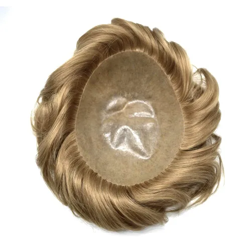 Miniatura 4 de Sistema de cabello humano tipo tupé para hombre, tupé gris, piezas de cabello completo de poliéster para hombres, tupé de inyección de poliuretano