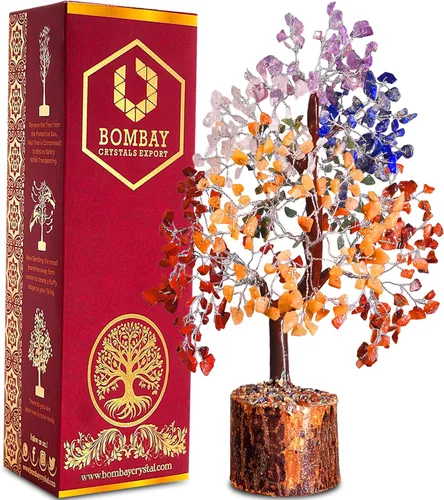 Árbol de la vida de cristal de 7 chakras, bonsái de piedras preciosas curativas hechas a mano para energía positiva, prosperidad y decoración del