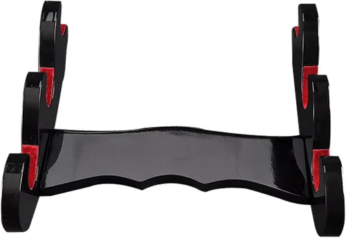 Miniatura 9 de Pie de mesa de madera negra laqueada Handmade Sword, para espadas katana o wakizashi, de lujo, cuadro titular de la visualización