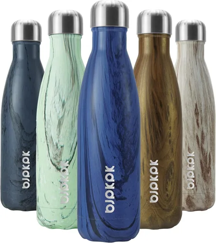 Miniatura 61 de BJPKPK Botella de Agua Aislada 17oz Botellas de Agua de Acero Inoxidable Apta para Lavavajillas Metal Térmica Mantiene Frío y Caliente, Gris Niebla