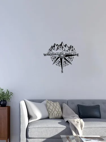 Miniatura 7 de Resama Brújula de Metal en Rosa para Decoración de Pared Aventuras por Todas Partes - Arte de Pared Náutica y Montaña para Colgar en la Sala