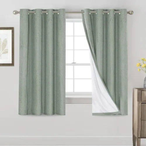 Miniatura 81 de Primitive - Cortinas opacas 100 % de lino texturizado natural para dormitorio, sala de estar, cortinas para ahorra energía, tela de arpillera