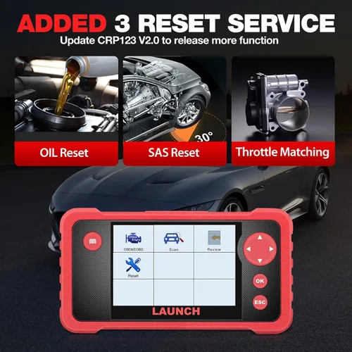 Miniatura 2 de LAUNCH CRP123 V2.0 Elite Escáner OBD2, herramienta de diagnóstico para auto 2025 Nuevo motor/ABS/SRS/transmisión con restablecimiento