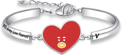 MTYCTWED Love Yourself Pulsera Kpop Star Charm Pulsera de doble bucle regalo inspirador para amantes de la música, regalo de joyería para niñas