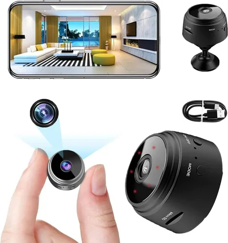 Cámara de seguridad mini Enzemit, cámara A9 mini, cámara WiFi 1080P HD para interiores y exteriores para bebé/mascota/niñera, cámara IP con