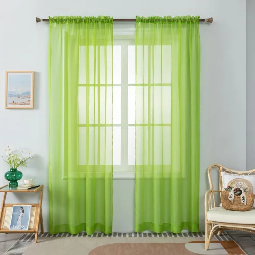 Miniatura 28 de WPM - Cortinas traslúcidas de gasa transparente con bolsillo para barra, 2 paneles de cortinas traslúcidas para dormitorio, cocina, sala de estar