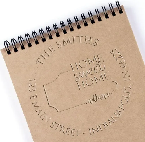 Miniatura 171 de Sello en relieve de dirección personalizado para nuevos propietarios de viviendas, sello redondo de 1-5/8 para dirección de casa, estampado