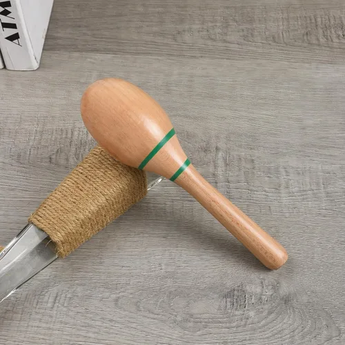 Miniatura 7 de 2 piezas de maracas de madera para niños y adultos, instrumento musical de maracas de madera Verde