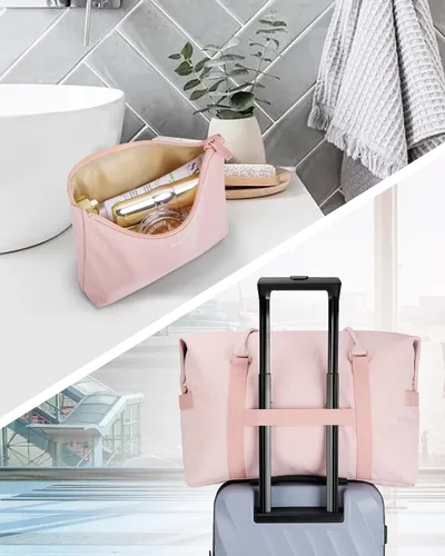 Miniatura 7 de BAGSMART Bolsa de viaje, rosa-2 piezas, Bolsa de viaje
