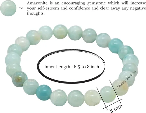 Miniatura 31 de Amazing Gemstone Pulsera de cristal para mujeres y hombres, pulsera de cristal curativo de protección, pulsera elástica con cuentas de piedras