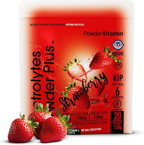 Miniatura 45 de Polvo de Electrolitos Plus (50 porciones), 0 calorías Keto, 0 azúcar, sin maltodextrina, 1000 mg de potasio, 120 mg de calcio, 120 mg de magnesio