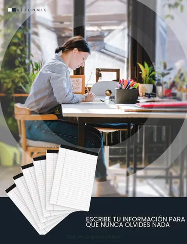 Miniatura 7 de Bloc de notas legales de 5 x 8 pulgadas para oficina, bloc de notas de 5 x 8 pulgadas para el trabajo, papel de 80 GSM, bloc de notas con rayas