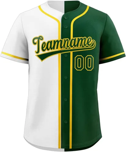 Miniatura 31 de Camiseta de béisbol dividida personalizada con botones y número de nombre cosido personalizado para hombres/mujeres/niños