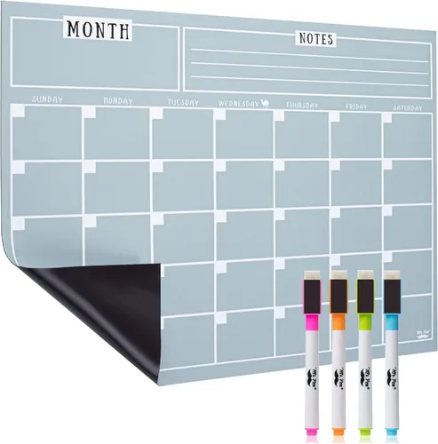 Miniatura 9 de Mr. Pen Calendario magnético de borrado en seco, 14.7 x 11.8 pulgadas, "negro", "calendario magnético para refrigerador con 4 marcadores de borrado