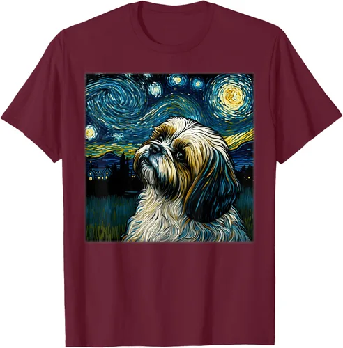Miniatura 11 de Camiseta Surrealism Starry Night Shih Tzu Dog