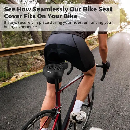 Miniatura 6 de DAWAY - Funda cómoda para asiento de bicicleta - Cojín acolchado de gel de silicona y espuma viscoelástica para asiento de bicicleta para hombres