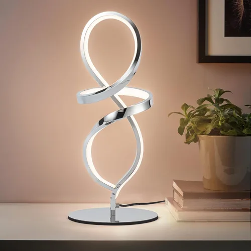 Miniatura 9 de Mayful Moderna lámpara de mesa en espiral, pequeña lámpara de mesita de noche negra con puertos USB C y A, control táctil regulable con 3