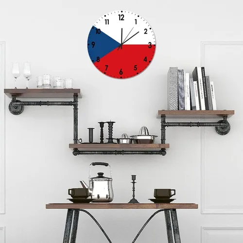 Miniatura 879 de Cheyan Reloj de pared con bandera de Canadá de 12 pulgadas, silencioso, sin tictac, de PVC, funciona con pilas, reloj redondo decorativo, regalo