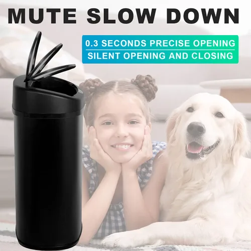 Miniatura 3 de HCY Basurero de cocina automático de 13 galones de acero inoxidable con tapa, inteligente para cocina, oficina, sala de estar, baño (negro)
