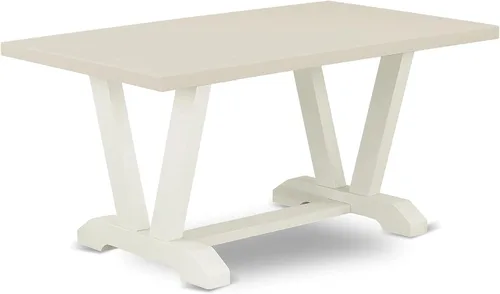 Miniatura 2 de East West Furniture VT026 Mesa de comedor estilo V – una mesa de cocina rectangular con patas elegantes, 36 x 60 pulgadas, multicolor