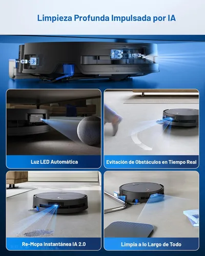 Miniatura 8 de ECOVACS DEEBOT X9 PRO Omni Robot Aspirador y Fregasuelos, 16,600Pa de succión potente, fregona OZMO con rodillo autolavable instantáneo, ZeroTangle